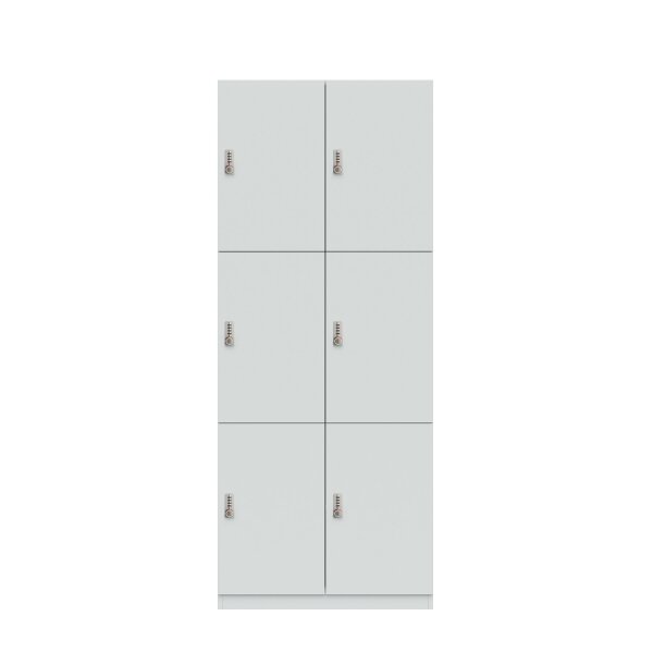 Lodge Pren | Mit 2 Abteilen mit je 3 Schließfächern übereinander | Mit mechanischem M2 Zahlenkombinationsschloss | H 1970 x B 800 x T 500 mm