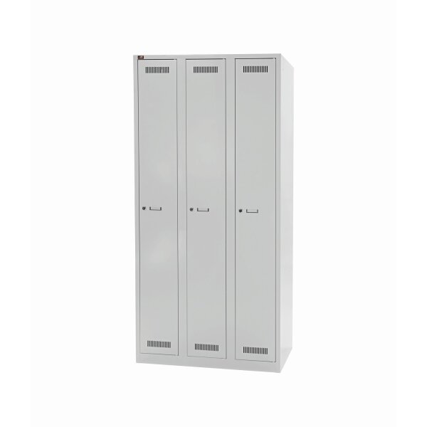 Garderobenschrank LIGHT | 3 Abteile, Breite 900, mm