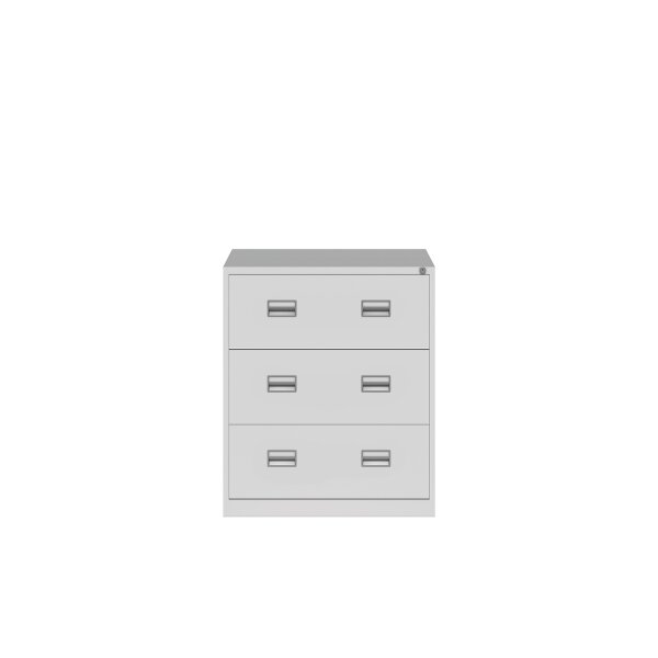 Hängeregistraturschrank ECO | Doppelbahnig | Kunststoffgriffmulden | mit 3 Auszügen